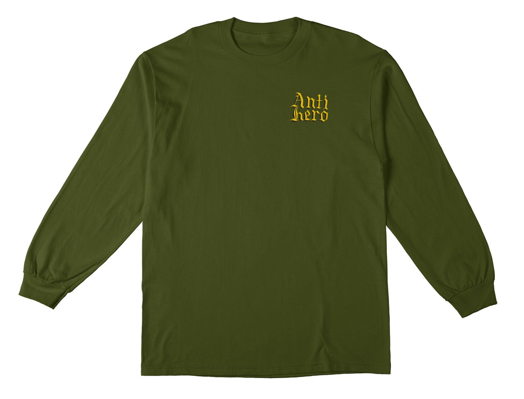 Anti Hero Long Sleeve T-Shirt Terminal Velocity Military Green front view