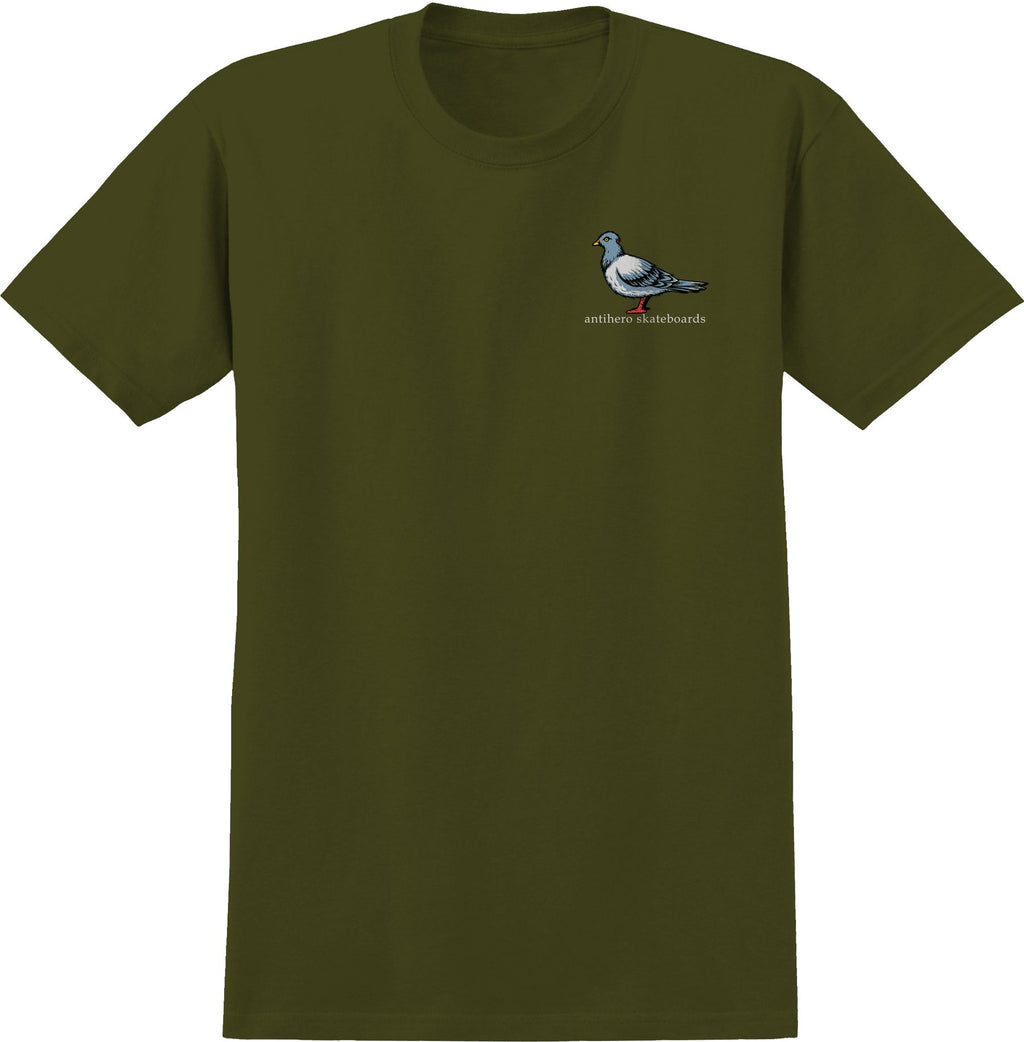Anti Hero T-Shirt Lil Pigeon Military Green/Multi print front view