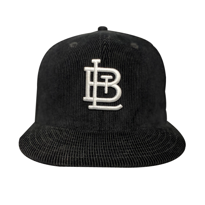 Blue Tile Lounge Fitted New Era Hat Team Logo Black Cord front view
