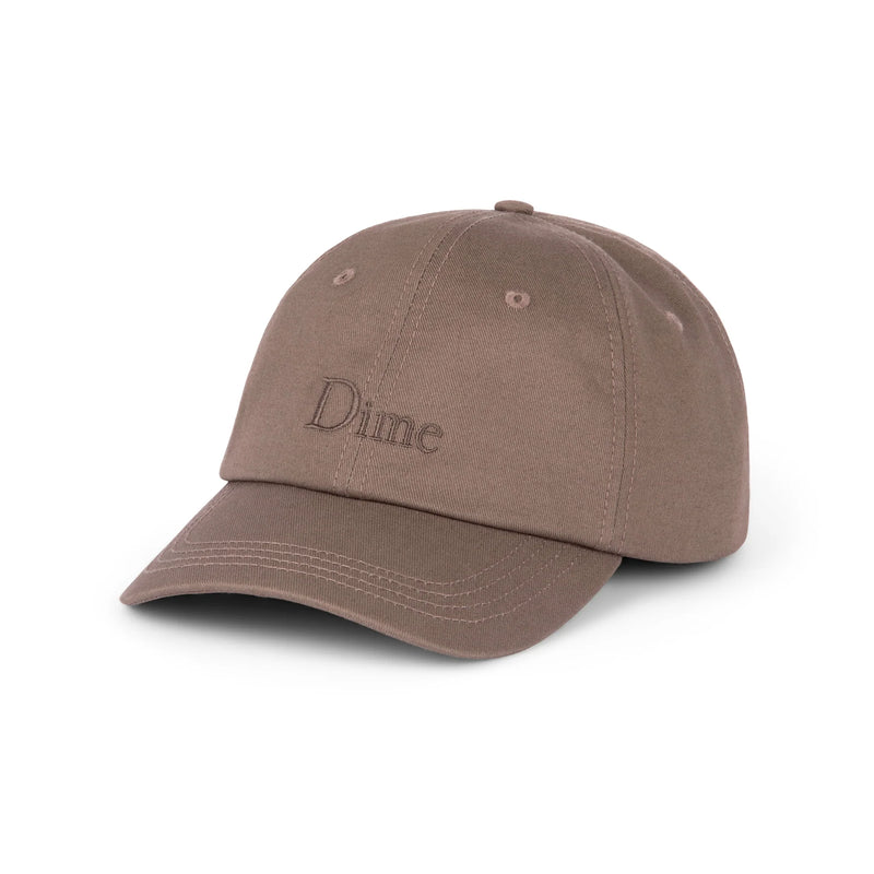 Dime 6 Panel Hat Classic Low Pro Taupe front view