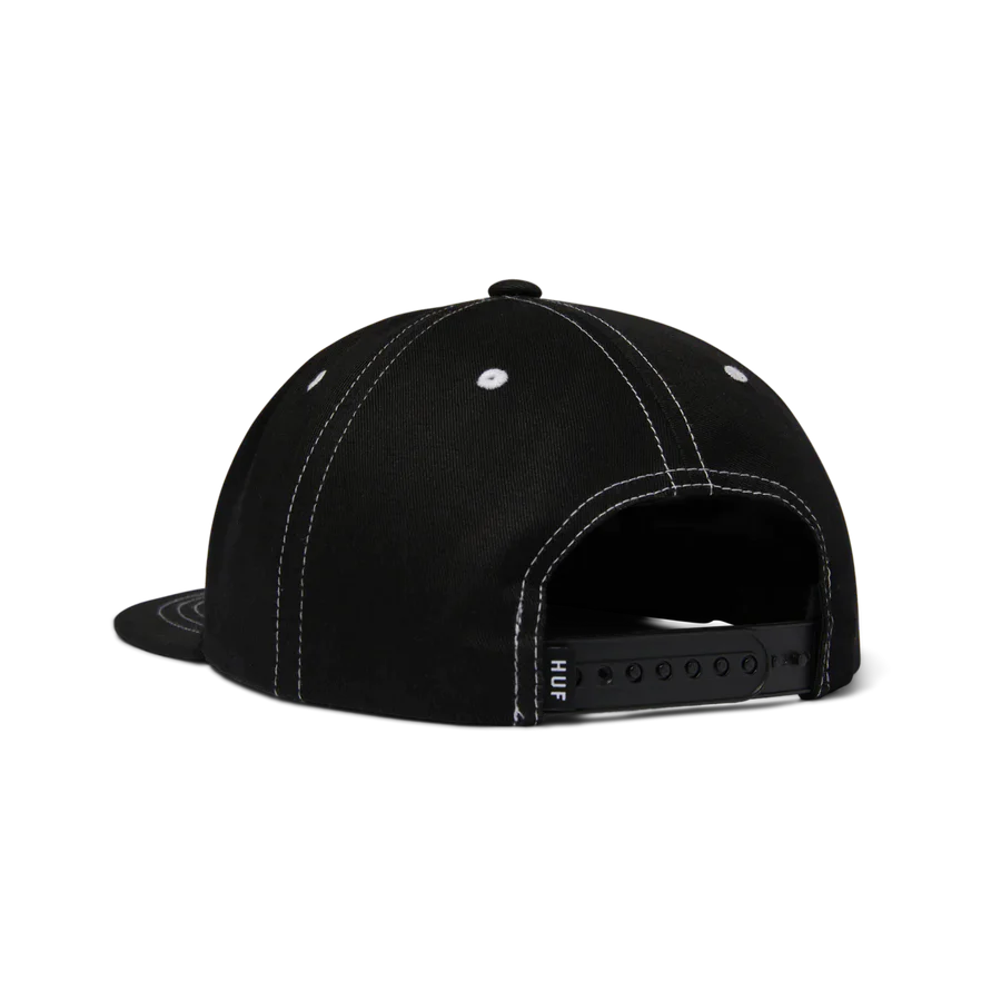 Huf 6 Panel Hat Triple Triangle Black back view