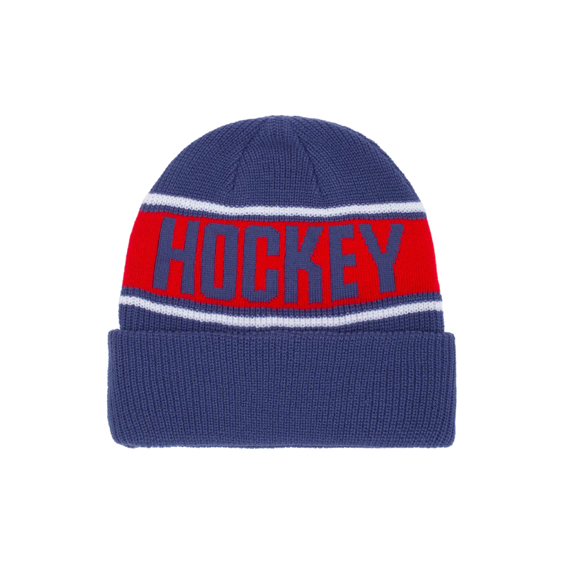 Hockey Snapback Hat Pinstriped Cream