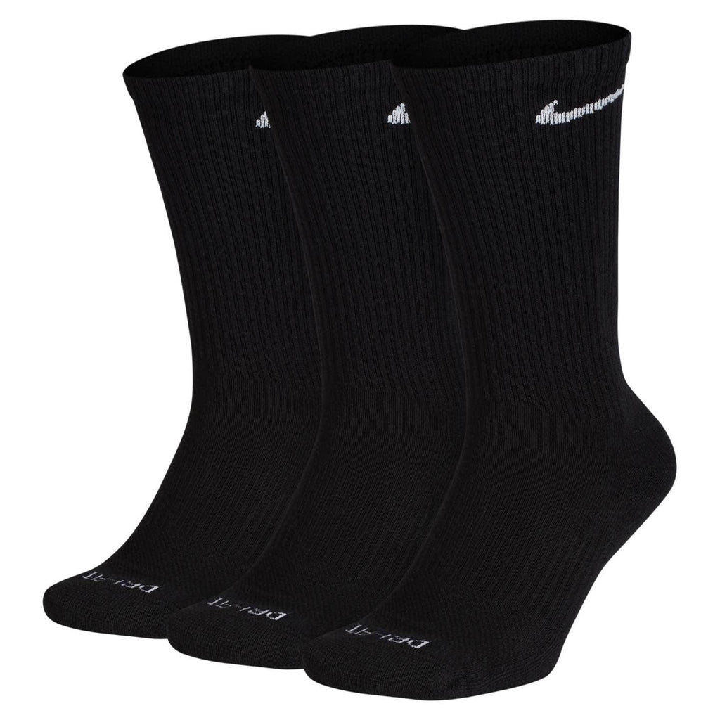 Nike SB Socks Everyday Plus Crew 3 Pack Black Medium front view