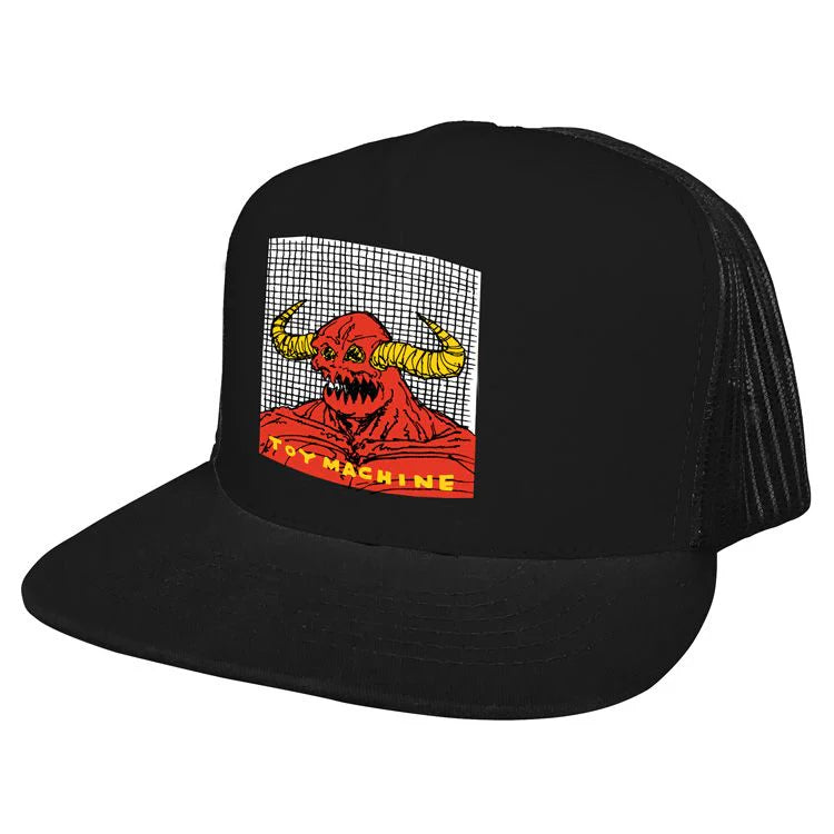 Toy Machine Trucker Hat Welcome To Hell Black front view