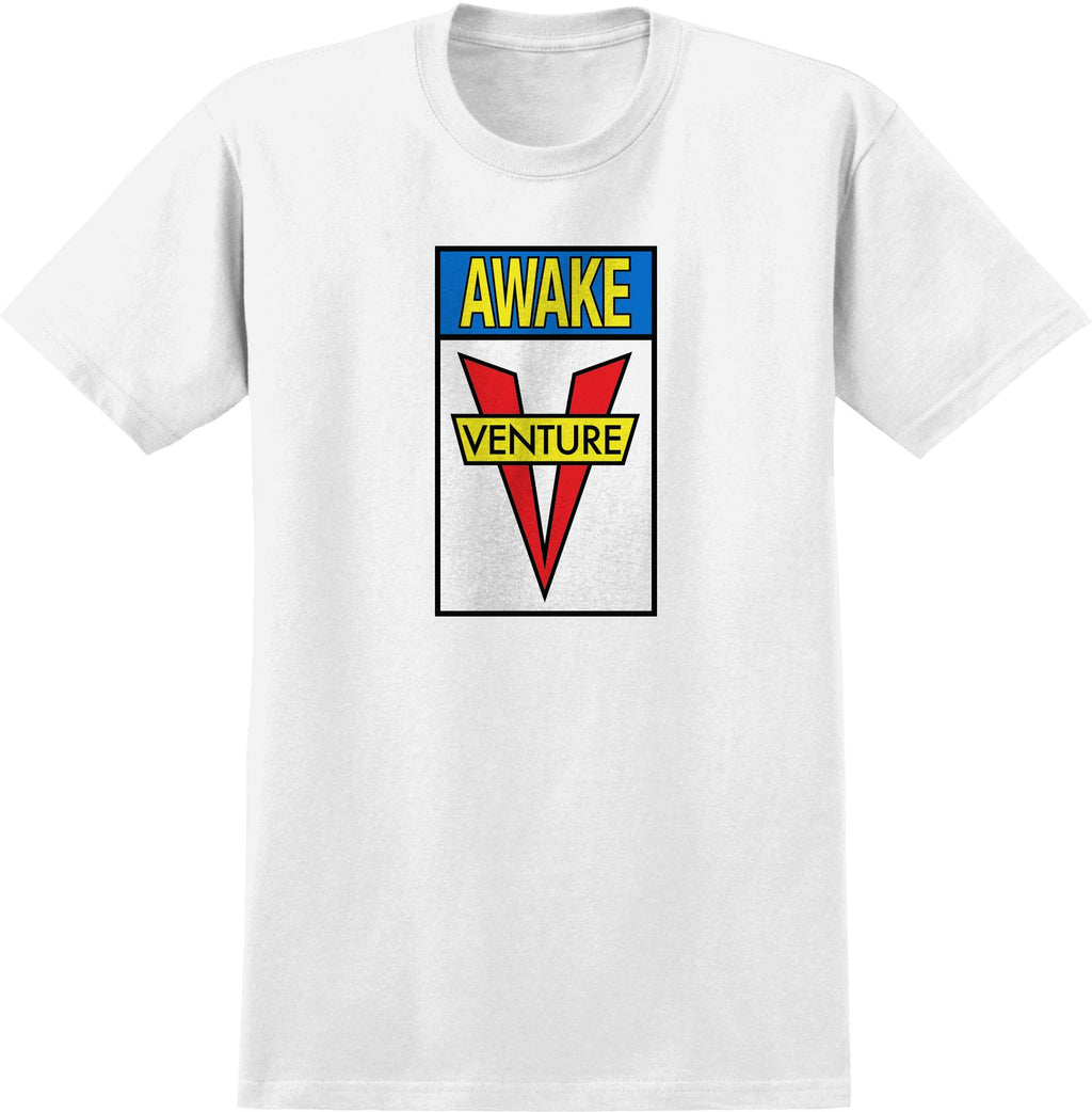 Venture T-Shirt Awake White/Blue/Yellow/Red front view