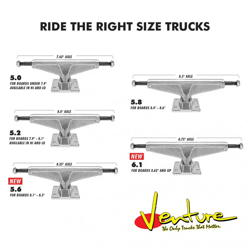 Venture Trucks Rincon Guest Artist V-Light 5.8 High size chart