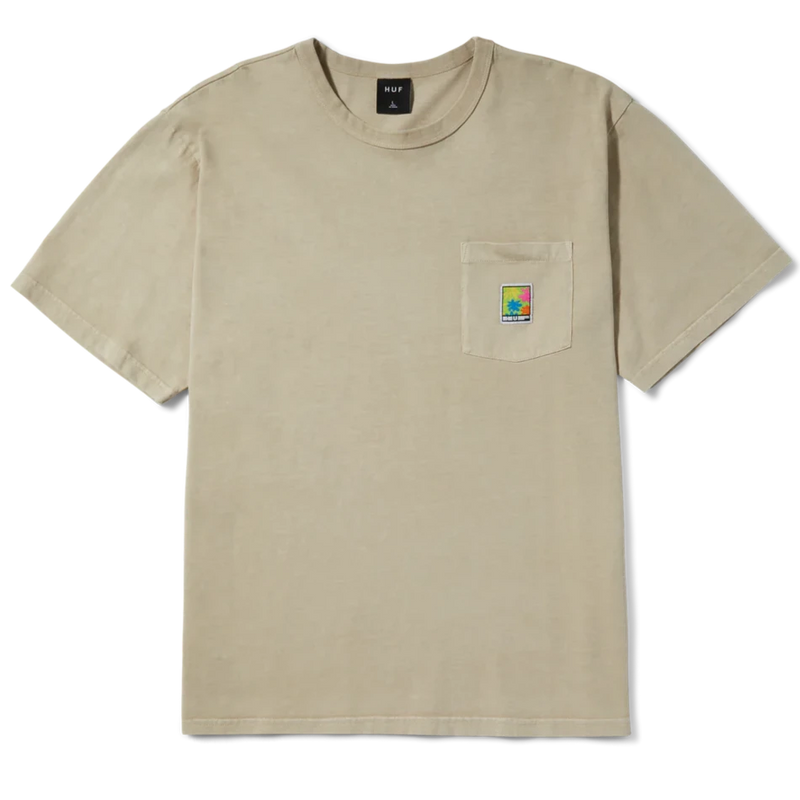Huf T-shirt Petals Relaxed Pocket Knit Clay front view