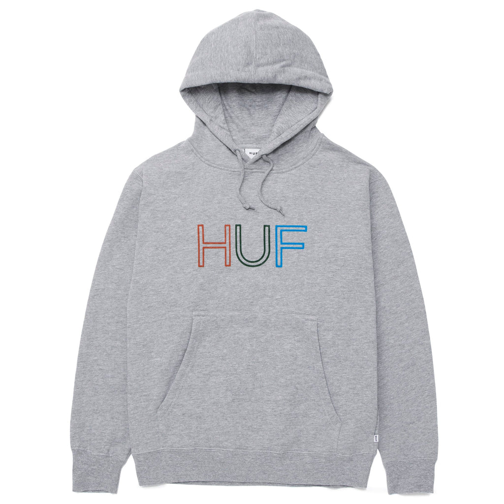 Huf Hoodie HD Logo Grey Heather front view