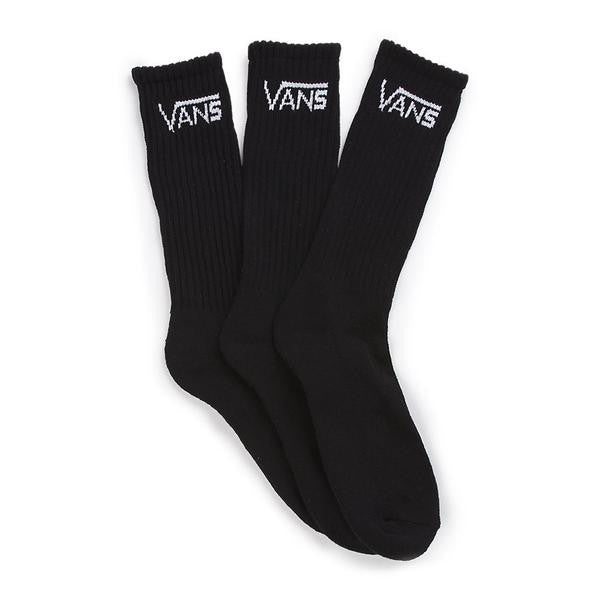 Vans Socks Classic Crew 3 Pack Black Size 6.5 - 9