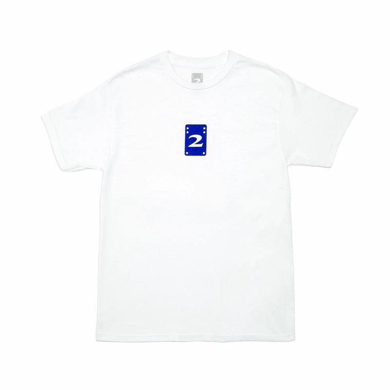 2 Riser Pads T-Shirt Logo White front view
