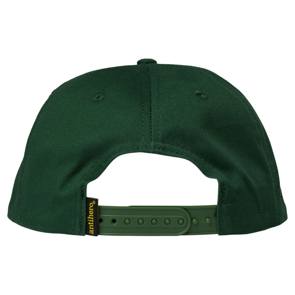 Anti Hero Snapback Hat Lil Pigeon Forest Green/Yellow back view
