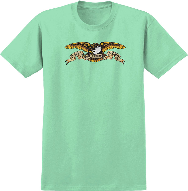Anti Hero T-Shirt Eagle Mint Green Multi Color Print front view