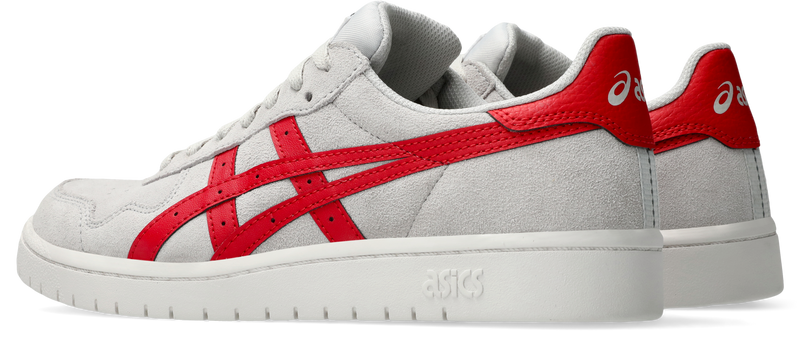 Asics Japan Pro Cloudy Grey/Classic Red pair view backs