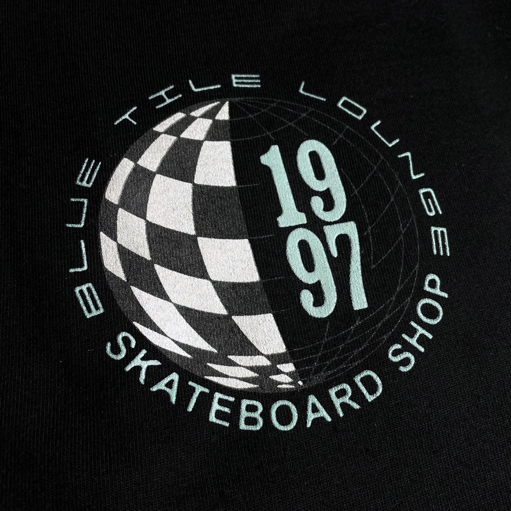 Blue Tile Lounge T-Shirt Racer Black logo detail
