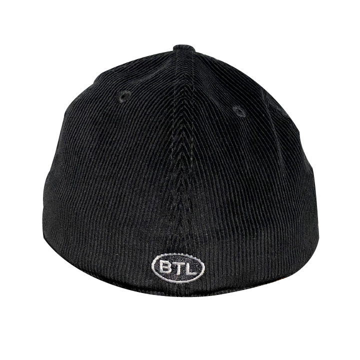 Blue Tile Lounge Fitted New Era Hat Team Logo Black Cord back view