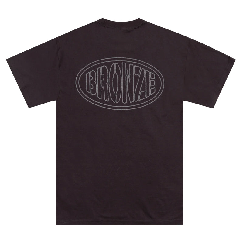 Bronze T-Shirt Oval Pocket Black back view