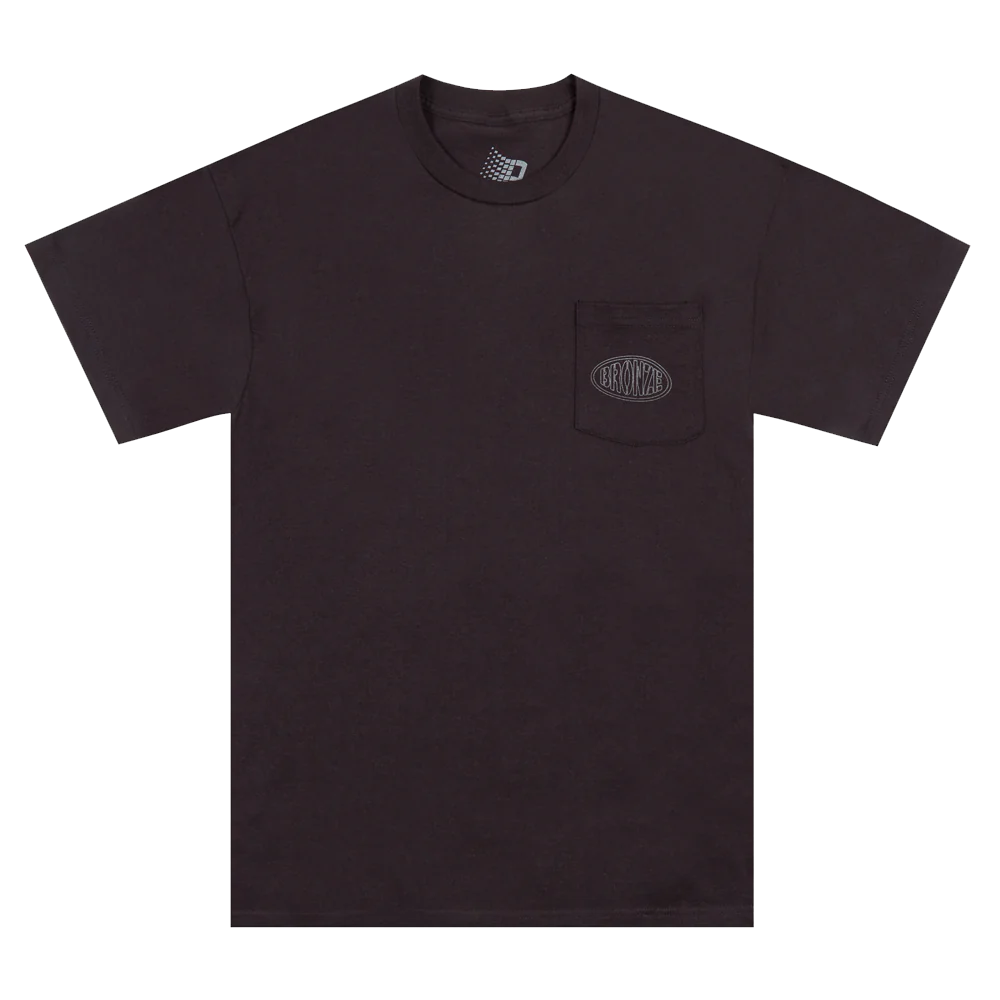 Bronze T-Shirt Oval Pocket Black front view