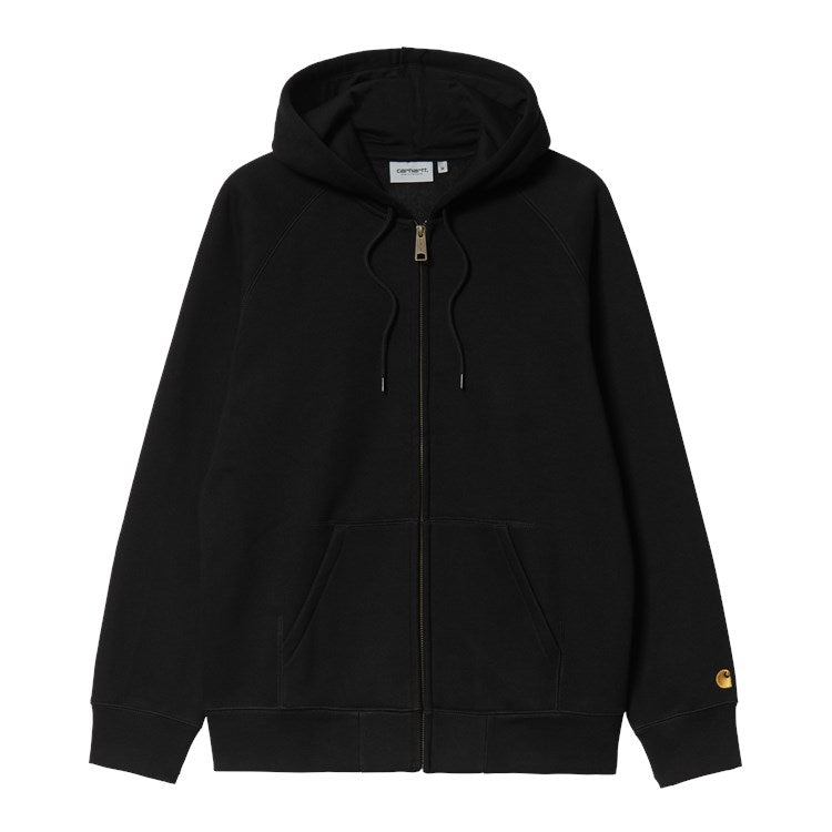 Carhartt WIP Jacket Hooded Chase Black/Gold front view