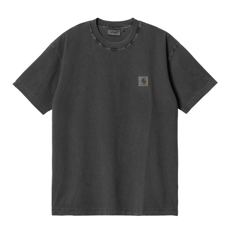 Carhartt WIP T-Shirt Nelson Charcoal Garment Dyed front view