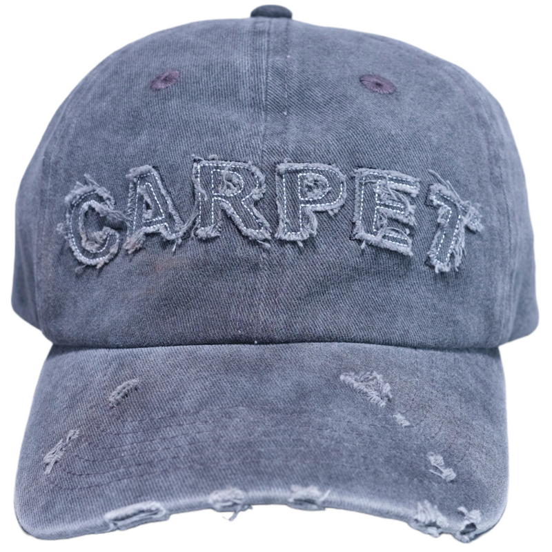 Carpet Company 6 Panel Hat Distressed Black front view