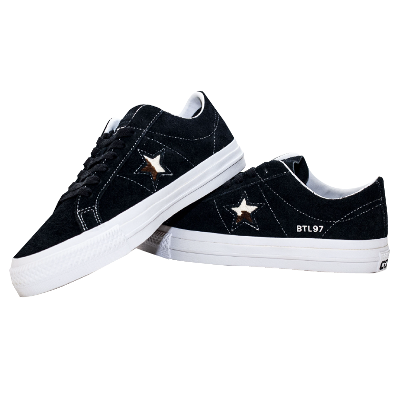 Converse Cons X BTL One Star Pro Black / Egret / Pasture stacked view