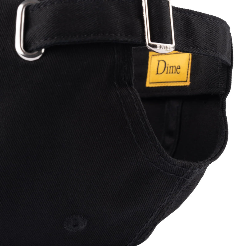 Dime 6 Panel Hat Classic Low Pro Black back strap