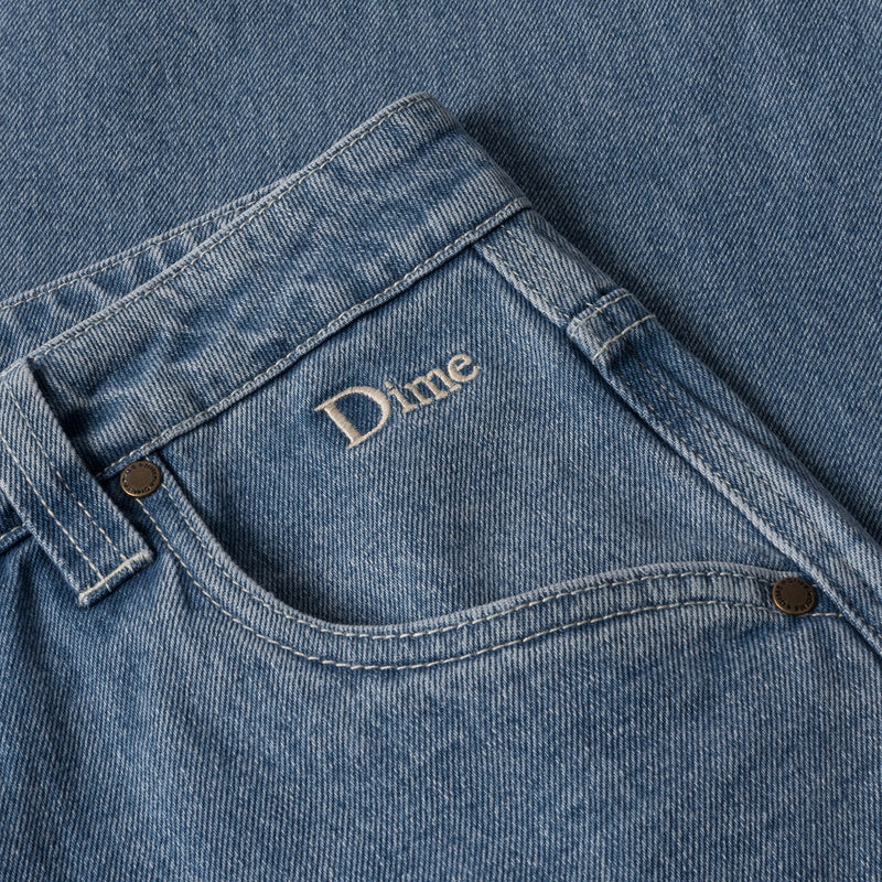 Dime Baggy Denim Blue Washed pocket detail
