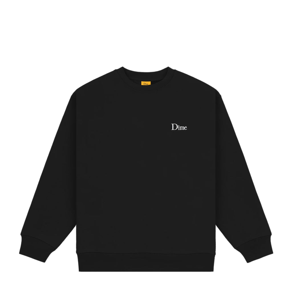 Dime Crew Neck Sweater Small Logo Black front view