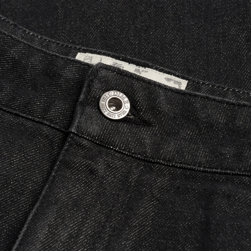 Dime Denim Classic Baggy Black Washed button detail