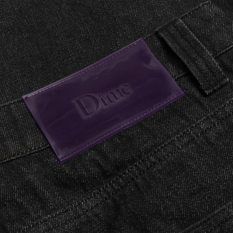 Dime Denim Classic Baggy Black Washed back waist band patch