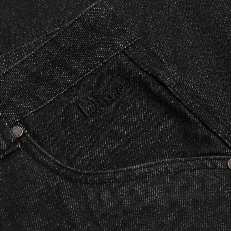 Dime Denim Classic Baggy Black Washed change pocket embroidery