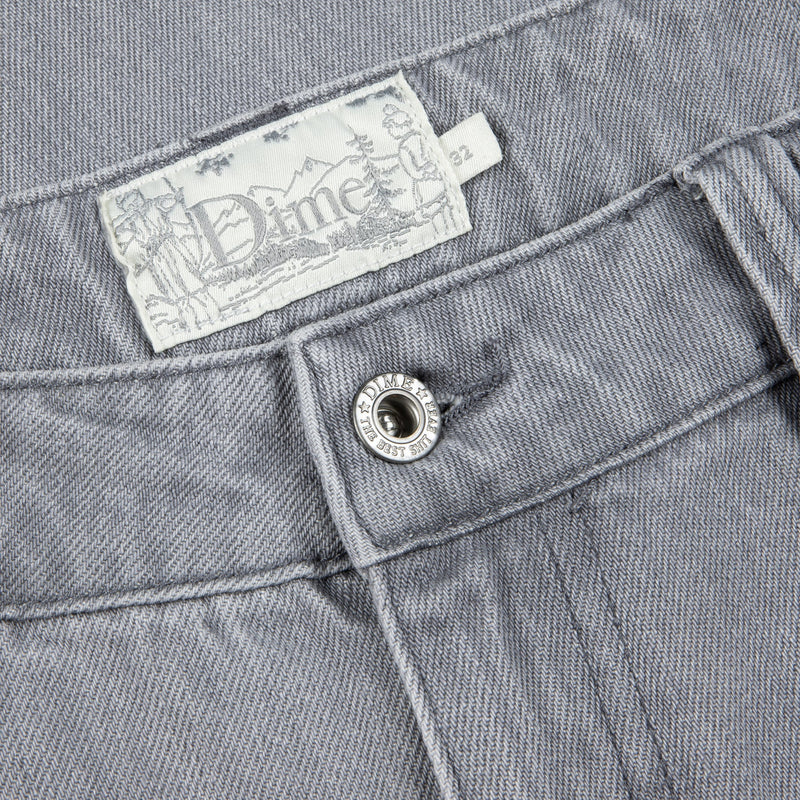 Dime Denim Classic Baggy Sandblasted Grey button detail