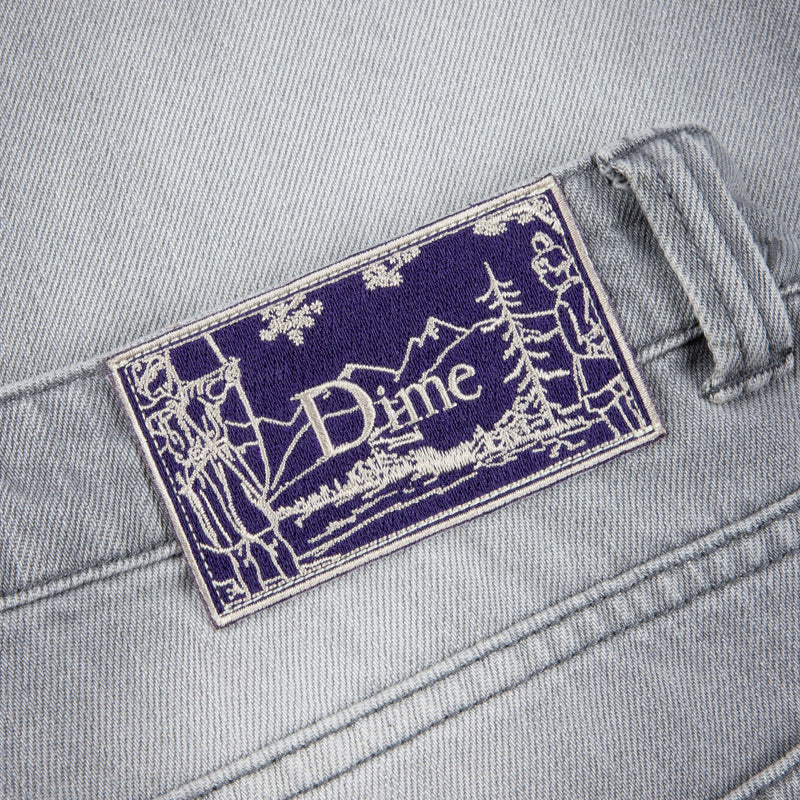 Dime Denim Classic Baggy Sandblasted Grey waist band back patch