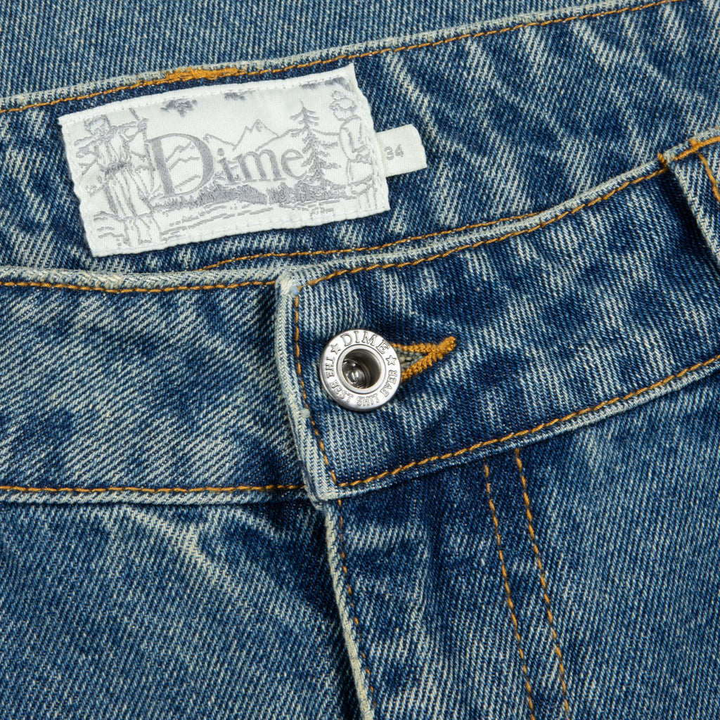 Dime Denim Classic Relaxed Sandblasted Indigo button detail