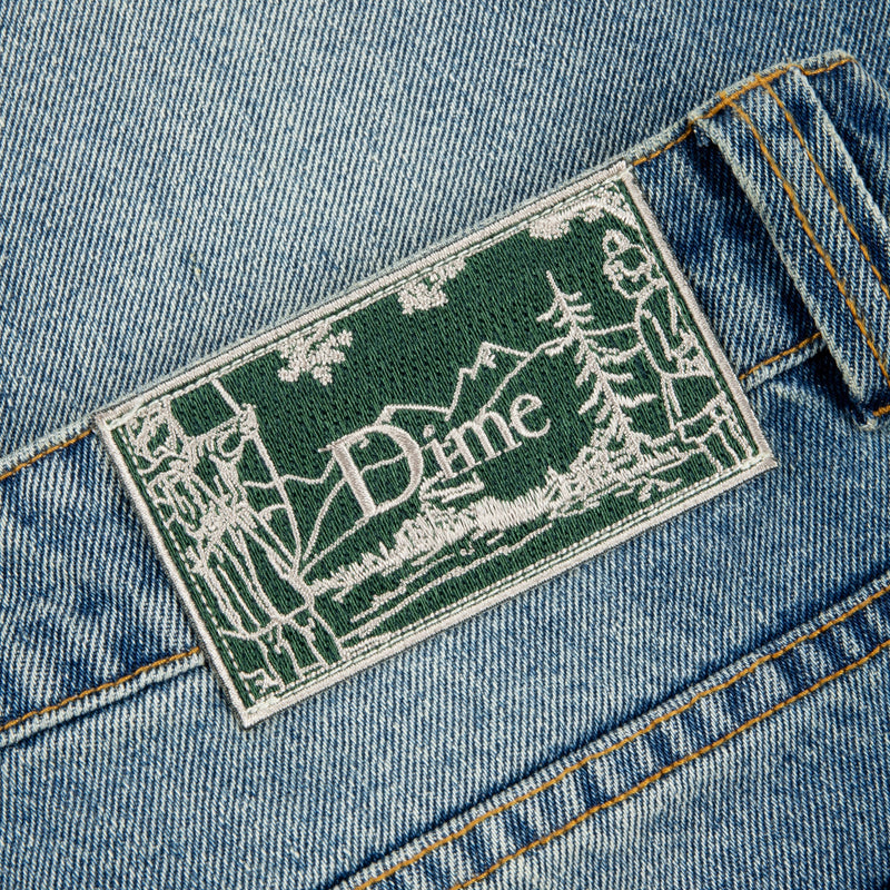 Dime Denim Classic Relaxed Sandblasted Indigo back waist patch