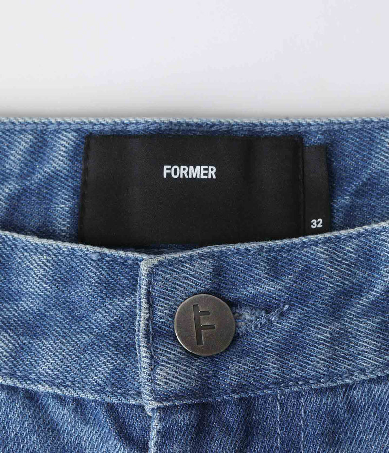 Former Denim Distend VT Worn Blue front button