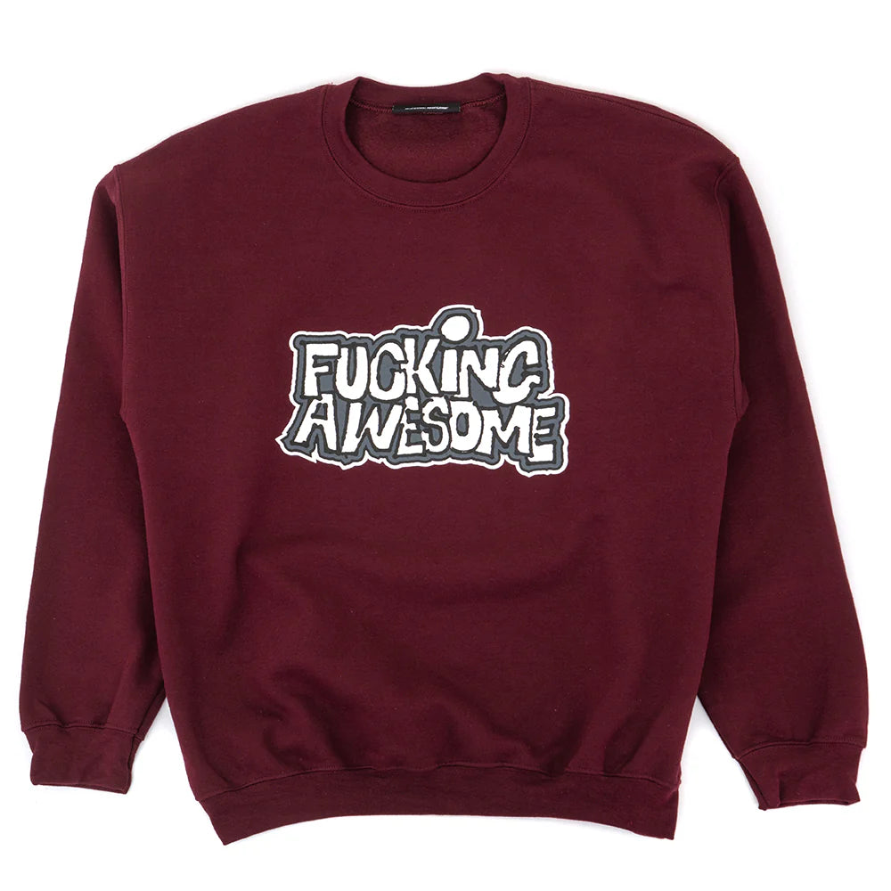 Fucking Awesome Crew Neck Sweater PBS Maroon front view