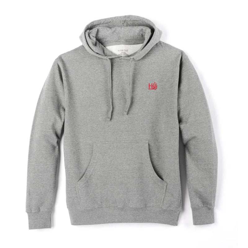 Habitat Hoodie Pod Embroidered Logo Grey front view