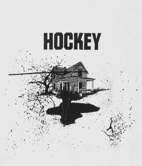 Hockey T-Shirt Spilt Milk White graphic close up