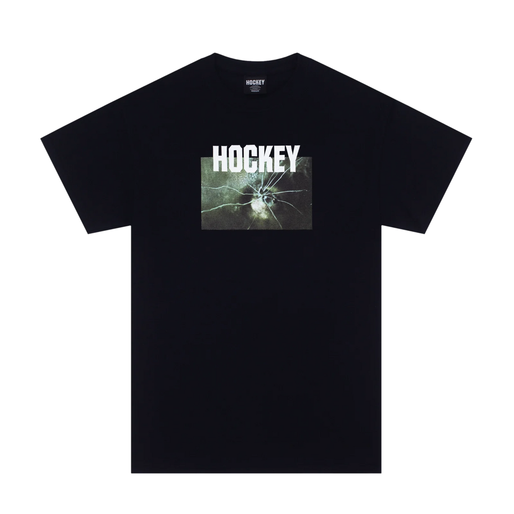 Hockey T-Shirt Thin Ice Black front view