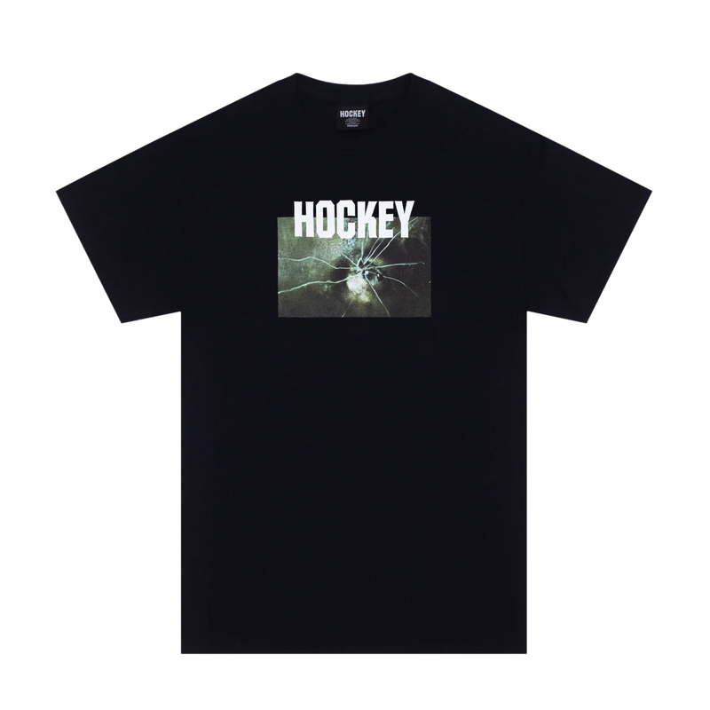 Hockey T-Shirt Thin Ice Black front view