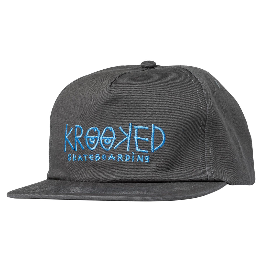 Krooked Snapback Hat Eyes Silver/Blue front view