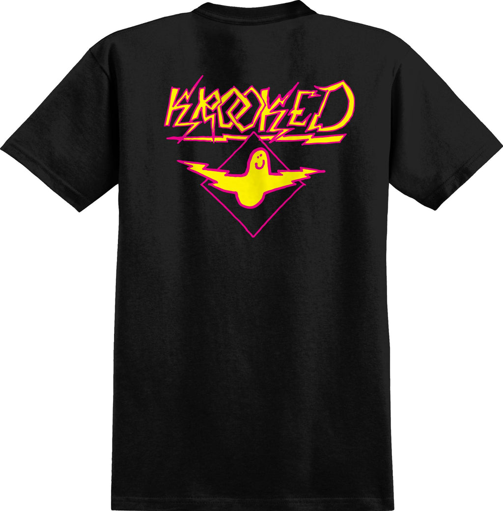 Krooked T-Shirt Bird Lightening Black/Magenta/Yellow back view