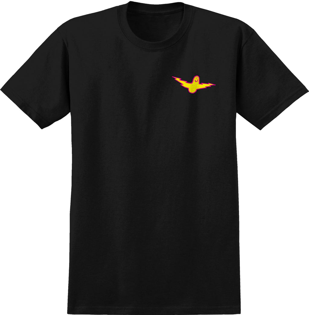 Krooked T-Shirt Bird Lightening Black/Magenta/Yellow front view
