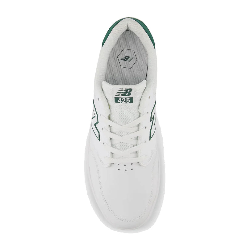 New Balance Numeric 425 White/Green top down view