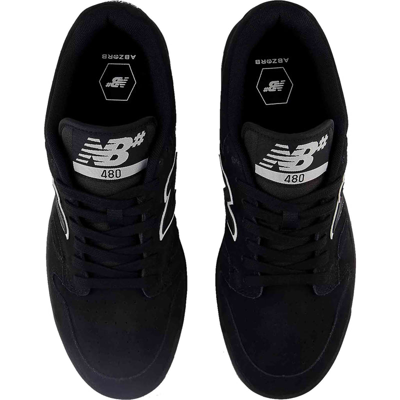 New Balance Numeric 480 Black White top down view