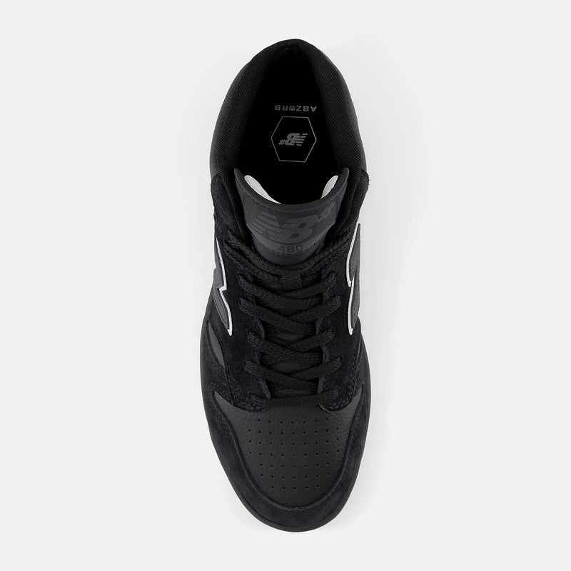 New Balance Numeric 480 High Black/Gum top down view