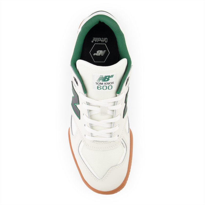 New Balance Numeric Tom Knox 600 White/Green top down view