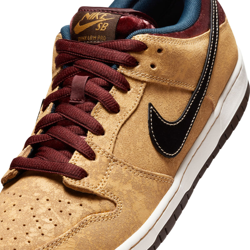 Nike SB Dunk Low Pro "City of Cinema" Celestial Gold/Dark Team Red