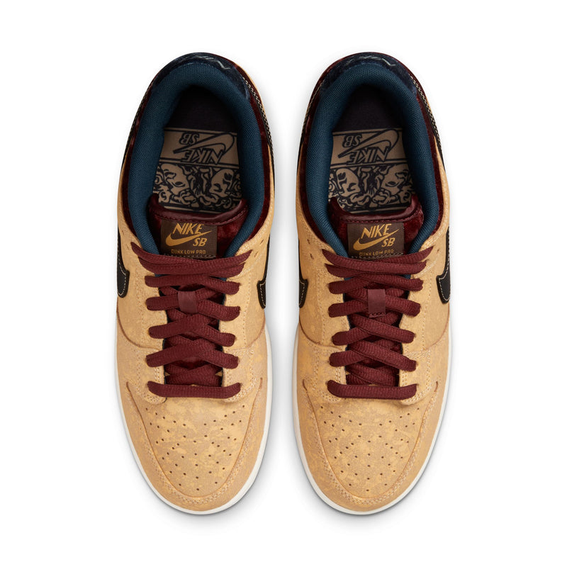 Nike SB Dunk Low Pro "City of Cinema" Celestial Gold/Dark Team Red